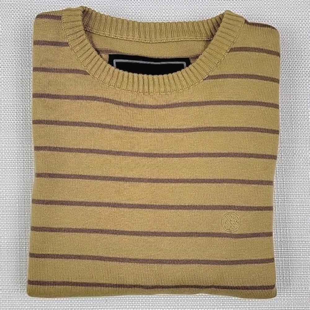 Animal Bikes Men's Yellow‎ Stripped Knit Sweater Small